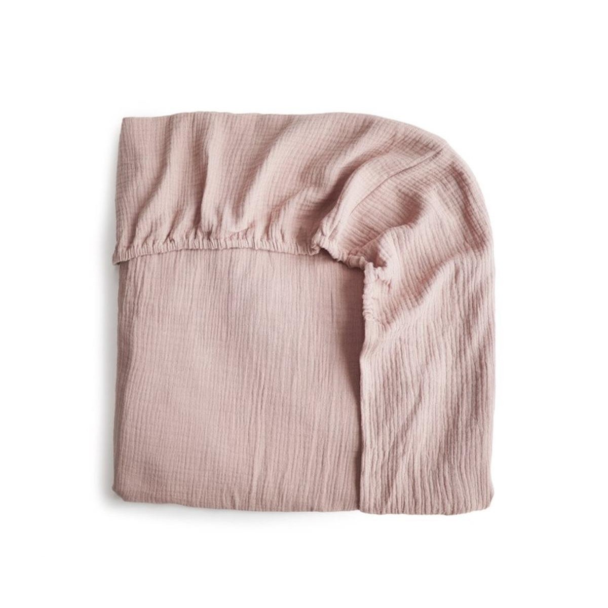 Sabana bajera para cuna rosa en muselina de algodón de Mushie