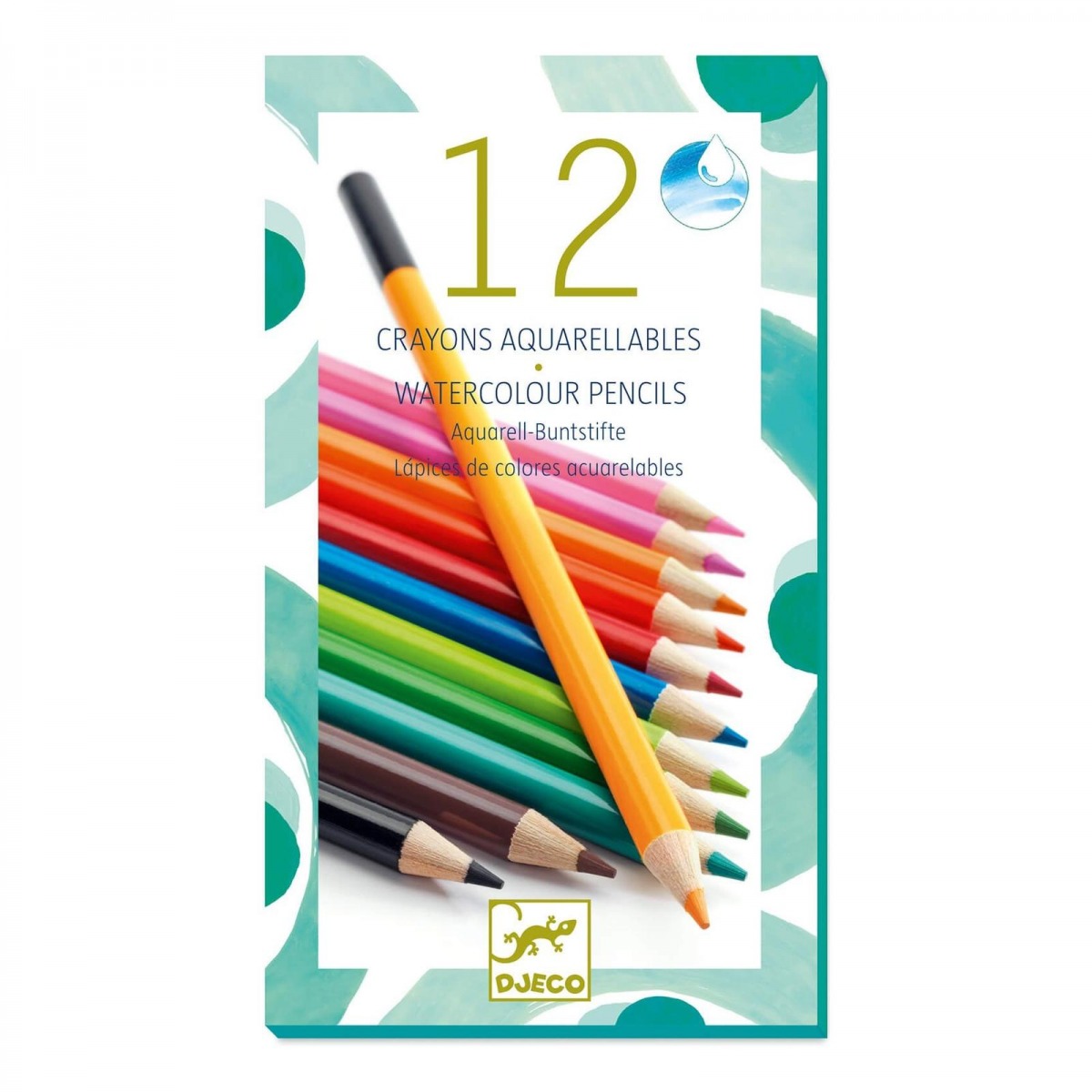 Colores lápices acuarelables 12 unidades de Djeco