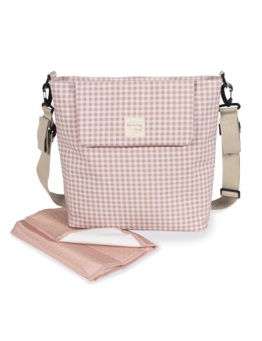 BOLSA CANASTILLA I LOVE VICHY ROSA