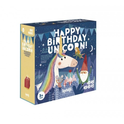 Puzzle progresivo reversible Happy Birthday Unicorn de Londji
