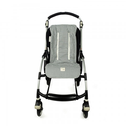 Colchoneta para silla de paseo universal I love vichy negro de Walking Mum_1