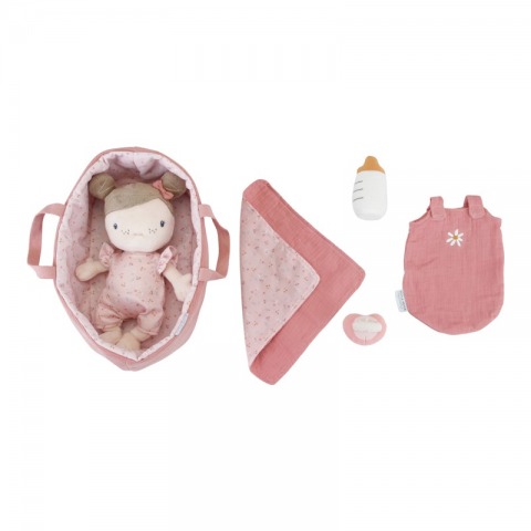 Muñeca blandita bebé rosa en capazo de Little Dutch_2