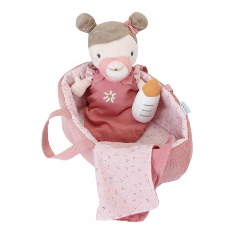 Muñeca blandita bebé rosa en capazo de Little Dutch_3