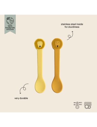 CUCHARAS DE SILICONA TRIXIE MR. LION, 2 PACK