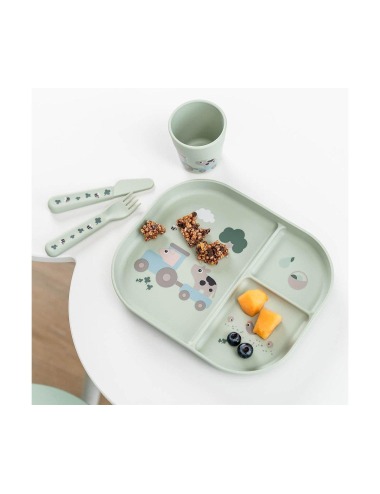 TINY FARM GREEN FOODIE NON-SLIP SUCTION COOKWARE