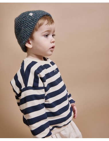 IVORY STRIPED BABY SWEATSHIRT