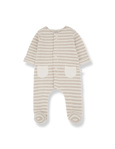 MILO BEIGE LONG-SLEEVED BABY ROMPER