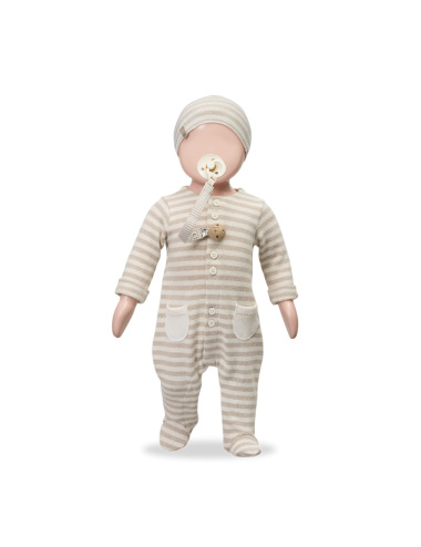 MILO BEIGE LONG-SLEEVED BABY ROMPER