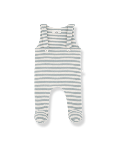 FRANCOIS GREY BABY OVERALLS WITH FEET