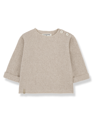 CHAPIN BEIGE BABY LONG-SLEEVE SWEATER