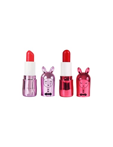 VEGAN LIP BALM SET COUTURE RASPBERRY AND CARAMEL APPLE SORBET