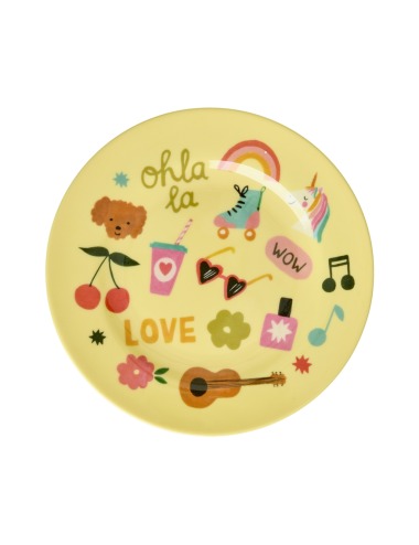 PLATE RICE UNICORN LOVE PRINT