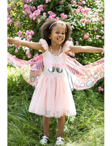 SEQUINS SECRET BUTTERFLY TWIRL DRESS WITH WINGS  & HEADBAND, BLUE/PURPLE