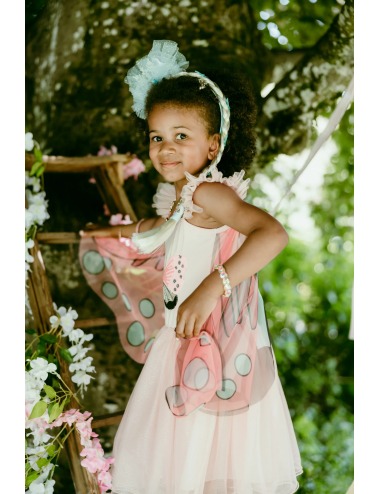 SEQUINS SECRET BUTTERFLY TWIRL DRESS WITH WINGS  & HEADBAND, BLUE/PURPLE