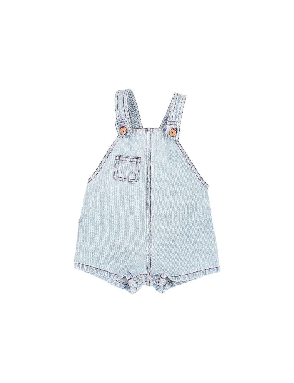 BABY DENIM BLEACH OVERALLS BÚHO