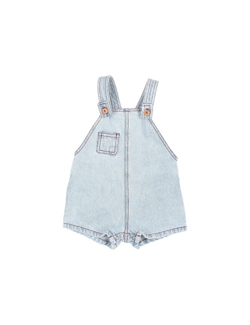 BABY DENIM BLEACH OVERALLS BÚHO