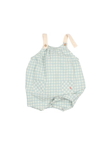 copy of BABY GINHAM AQUA SLEEVELESS DRESS BÚHO