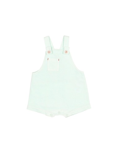 BABY OVERALLS DRILL AQUA BÚHO