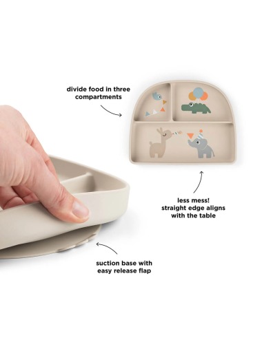 copy of STICK & STAY TINY FARM BLUE PLATE WITH COMPARTMENTS