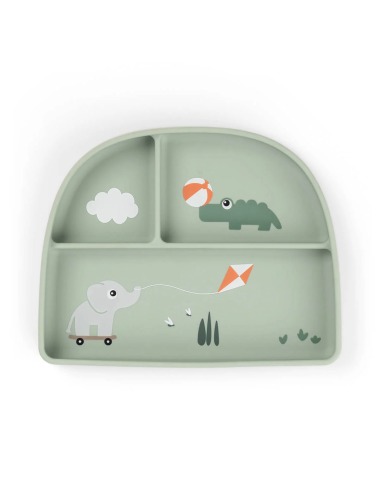 STICK & STAY PLAYGROUND PLATE WITH COMPARTMENTS
