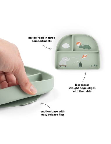STICK & STAY PLAYGROUND PLATE WITH COMPARTMENTS