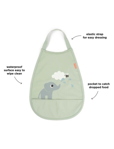 ELPHE GREEN PULL OVER BIB WITH POCKET