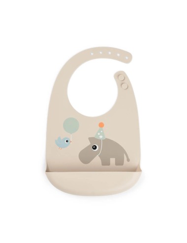SILICONE BIB WITH POCKET CELEBRATION SAND