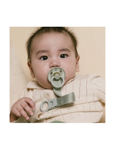 BIBS COLOUR GIFT SET: PACIFIER AND SAGE CLIP LOOP