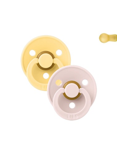 BIBS COLOR ROUND PALE BUTTER/PETAL PACIFIER