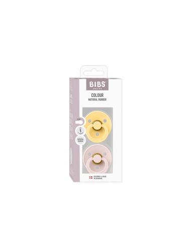 BIBS COLOR ROUND PALE BUTTER/PETAL PACIFIER