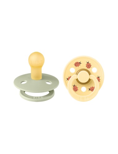 BIBS STUDIO COLOR ROUND LADYBUG SAGE MIX PACIFIER, 2 PACK