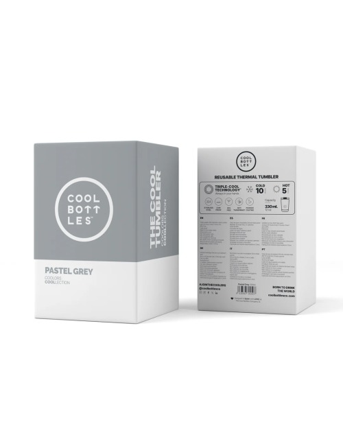 COOL BOTTLES PASTEL GREY THERMAL CUP