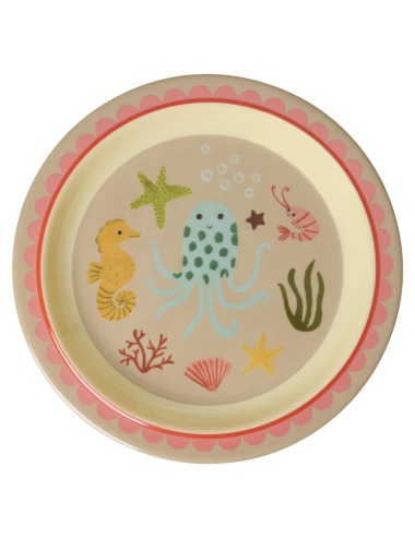 RICE CORAL OCEAN PRINT FLAT PLATE