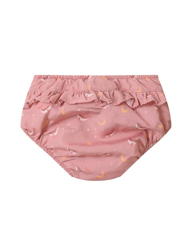 MONNËKA WHALE PINK RUFFLED DIAPER SWIMSUIT