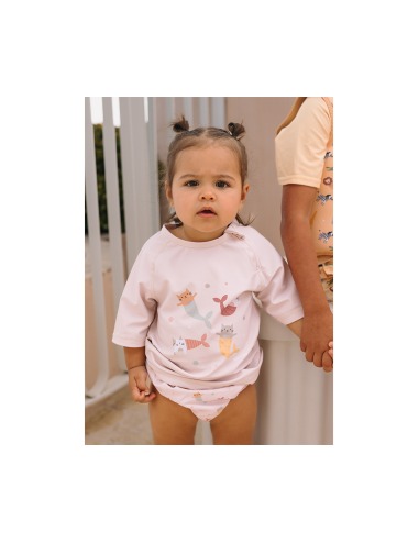 MONNËKA MERMAID CATS RUFFLED DIAPER SWIMSUIT
