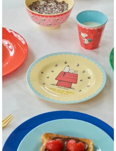 PLATE RICE SNOOPY "THE SUN WILL COME UP"