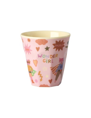 SMALL RICE HERO PRINT PINK CUP