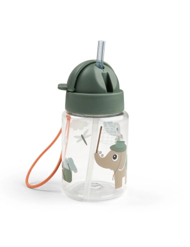 TINY TRAILS GREEN BOTTLE WITH STRAW 280ML