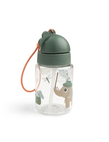 TINY TRAILS GREEN BOTTLE WITH STRAW 280ML