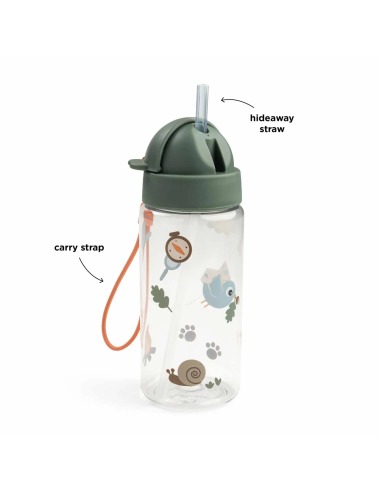 TINY TRAILS GREEN BOTTLE WITH STRAW 350ML