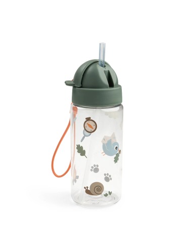 TINY TRAILS GREEN BOTTLE WITH STRAW 350ML