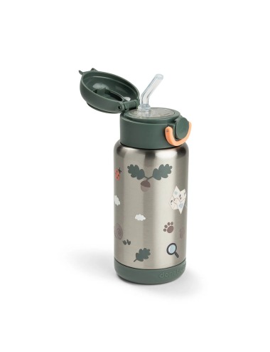INSULATED STRAW BOTTLE 340 ML TINY FARM GREEN