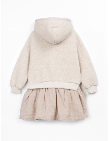 VESTIDO PUNTO CON CAPUCHA CRUDO PLAY UP