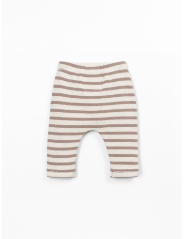 PANTALÓN DE PUNTO BEBÉ RAYAS BEIGE