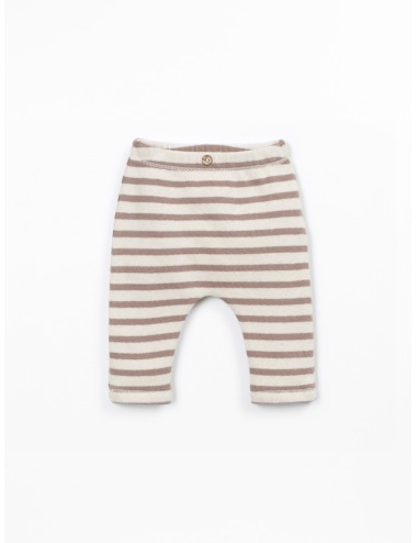 PANTALÓN DE PUNTO BEBÉ RAYAS BEIGE