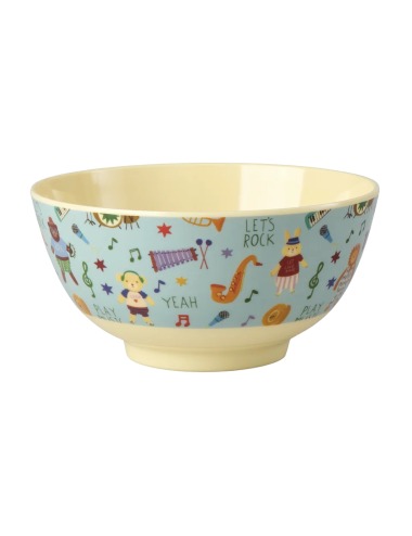 BOWL MEDIANO RICE BLUE MUSIC BAND