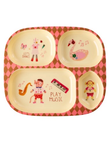 BANDEJA 4 COMPARTIMENTOS RICE PINK MUSIC BAND