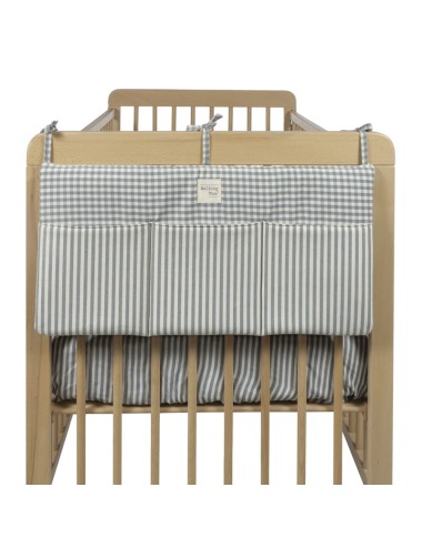 WALKING MUM PRALINE GINGHAM STRIPED CRIB ORGANIZER