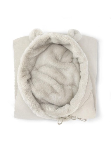 SACO CAPAZO INVIERNO TEDDY ANGEL CLOUD POWDER BABYSHOWER