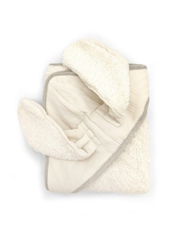 BUNNY FEEL IVORY BABYSHOWER BATH CAPE